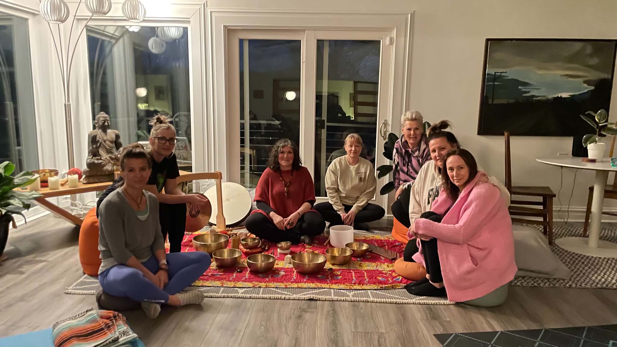 Yoga retreat — morning practice outdoors
